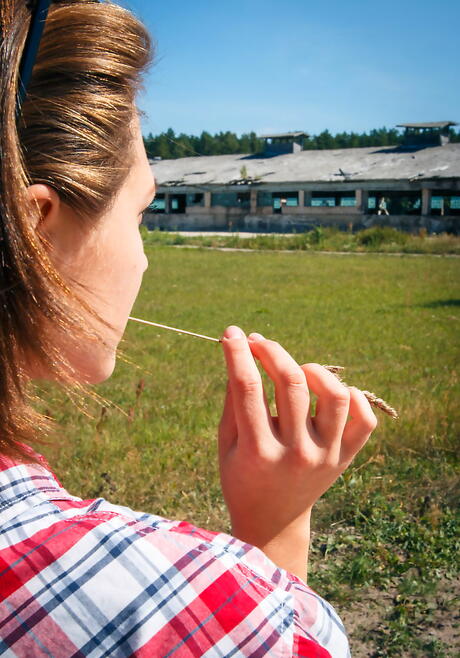 Sexy cutie Mira D in nice skirt in fetish gallery outdoor